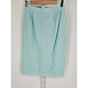 Suits, Ltd. Women's Blue Polyester Blend Pleated Midi Skirt Size 12